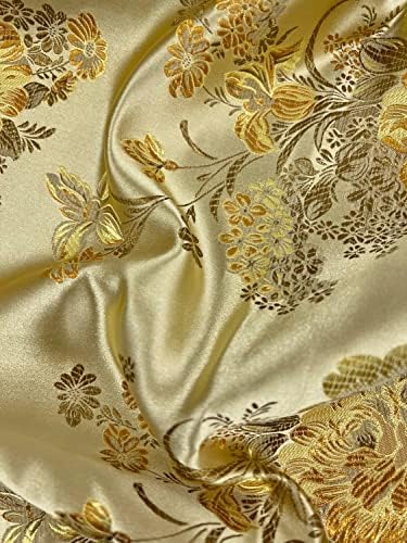 Nove tkanine Daily Anais Gold Floral Brocade kineska satenska tkanina za Cheongsam/Qipao, Odjeća, Kostimi,