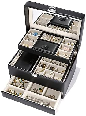Prikaz nakita 3 sloja kutija za nakit PU kožni nakit Organizovanje nakita zaslon za pohranu Kućište zvona