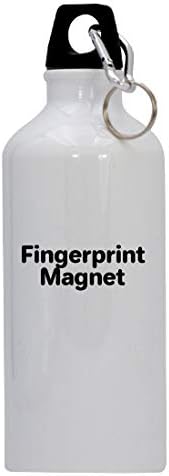 Knick Klack Pokloni Magnet otiska prsta - 20oz boca od nehrđajućeg čelika sa karabinom, bijelom bojom