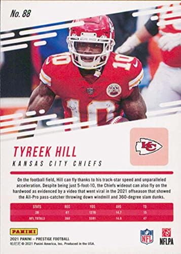 2021 Panini Prestige 88 Tyreek Hill Kansas City Chiefs NFL fudbalska trgovačka kartica