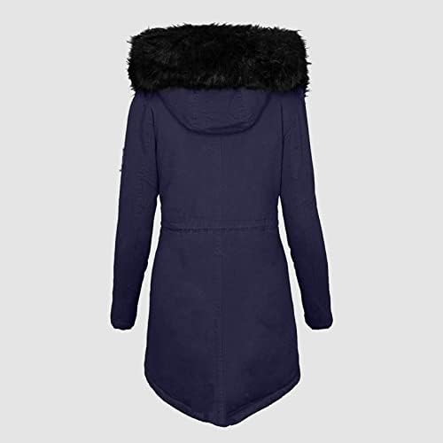 Oiuiurov kaputi za žene, zimski kaputi za žene 2022 moda plus veličina dugačak dugi jakni dugi umjetni krzneni