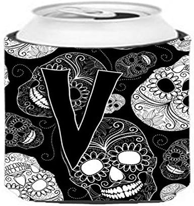 Caroline's CJ2008-VCC slovo V Dan mrtvih lubanja crna ili boca Hugger, može li hladnije rukav zagrliti rukav rukav za piće Izoliran napitak za piće