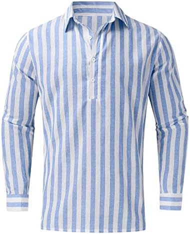 Muška modna casual prugaste kopče LEVLLE LEAL majica s dugim rukavima TOP bluza casual majica