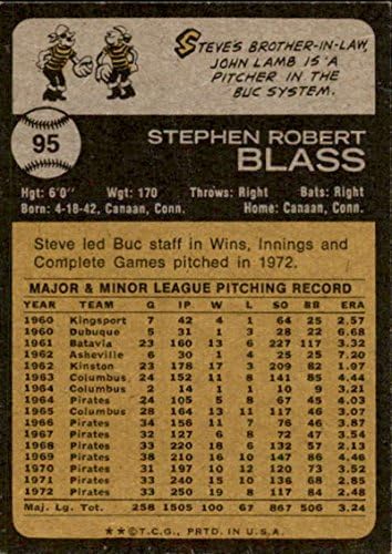 1973 TOPPS # 95 Steve Blass Ex ++ Odlično ++ Pittsburgh Pirates Baseball J2M