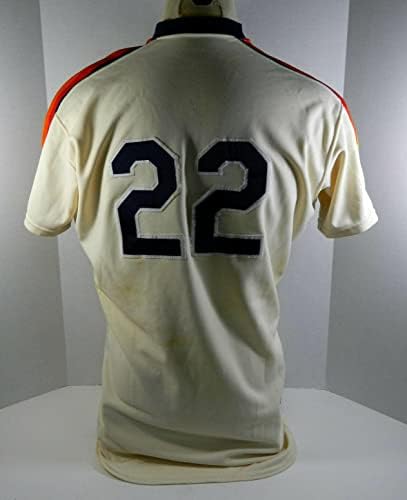 1989 Houston Astros Roger Mason 22 Igra Rabljeni krem ​​dres naziv ploče 7 - Igra Polovni MLB dresovi