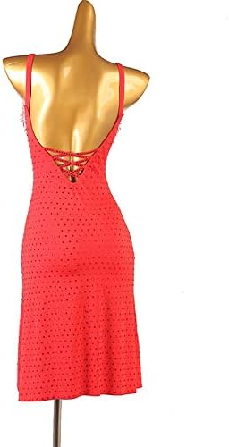 Crvena leđa latino plesna haljina Split cijeli dijamantski konkurencija performanse suknja suknja