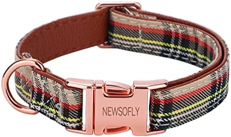 NewsOfly Boy Girl ogrlica sa bojom, podesivi meki ogrlice sa metalnom kopčom, pamučni dizajner za male srednje velike pse