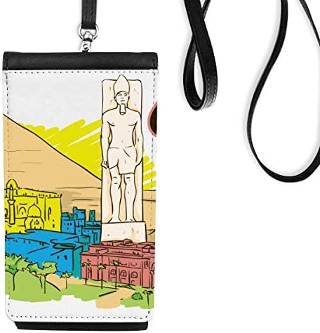 Drevni Egipat Dekorativni gradski uzorak Telefon novčanik torbica Viseće mobilne torbice Crni džep