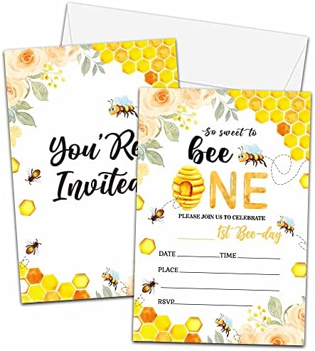 1. rođendani za pozivnice za rođendan, dječji rođendan rođendan, dvostrana tako slatka za pčelinu jednu