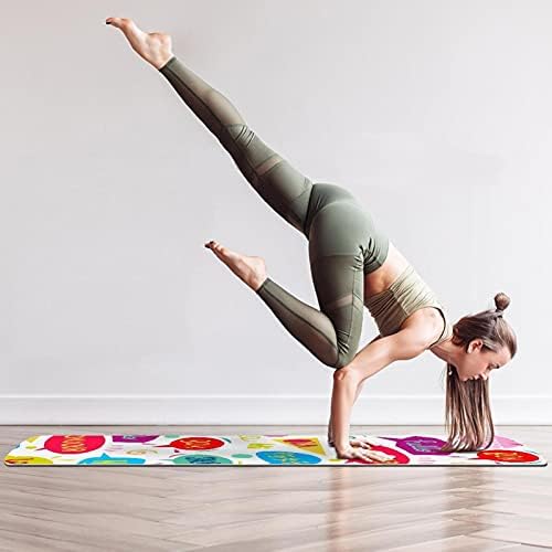 Debela neklizajuća Vježba & amp; fitnes 1/4 prostirka za jogu sa zdravo različiti jezik slatki Print za