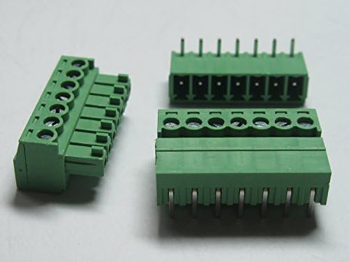 15 kom Ugao 90° 7pin / way Pitch 3.5 mm konektor za vijčani terminalni blok zelene boje priključni tip sa