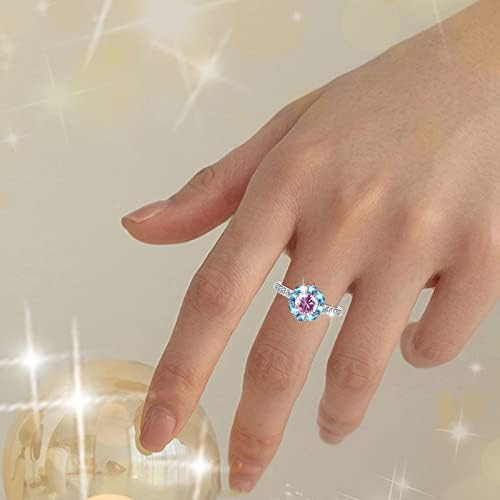 Ženski anksiozni prstenovi žene zaručnički prstenovi trobojni modni Trend puni dijamantski prsten ženski
