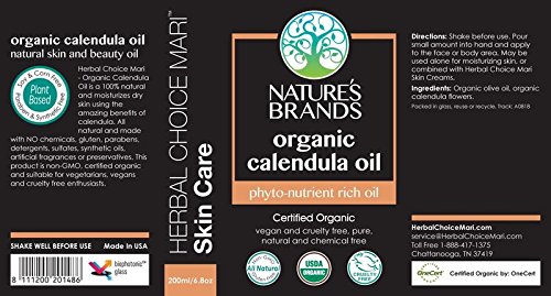 Priroda marke organske kalendule za nosače uljem biljnom izborom Mari - bez otrovnih sintetičkih hemikalija