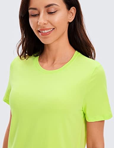 CRZ YOGA Ženska PIMA pamučna majica kratkih rukava Yoga majica Atletic Tee Top