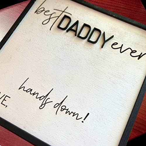 Najbolji tata ikada Hands Down znak personalizirani Očev dan DIY otisak drvene ploče s imenom djeteta Handprint