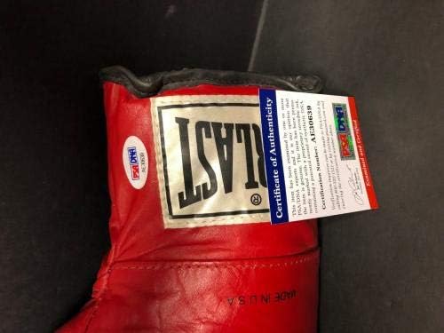 Winky Wright potpisao je Crvenu Everlast kožnu 12oz boksersku rukavicu PSA AE30639-rukavice za boks sa autogramom