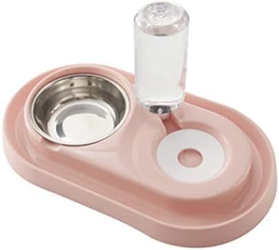 NC PET plastična posuda za psa dvostruka posuda nepropusna posuda slatka posuda automatska Voda za piće ne mokra usta koja sadrži flaše Pink