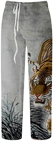 Miashui High Squik Otvoreni džepni džepni džepni džepni modni ležerni ispisan džep čipkane hlače Velike