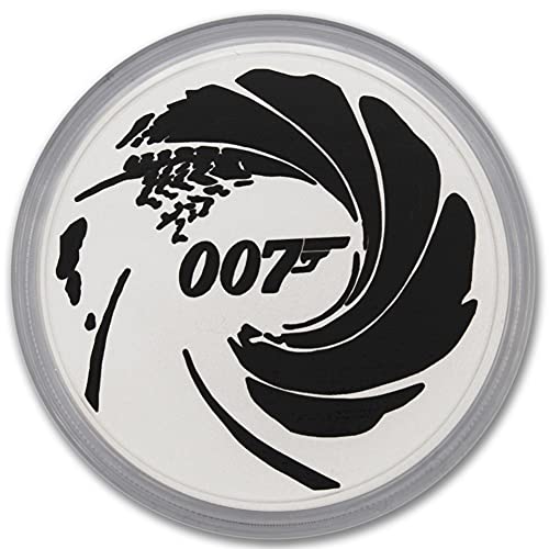2022 TV TUVALU 1 oz Crno-obojeni Srebrna James Bond 007 Sjajna neobična sa certifikatom autentičnosti 1
