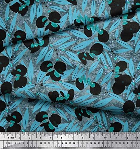 Soimoi pamučni dres tkanina lišće & amp ;Floral Artistic Print Fabric by the Yard 58 inch Wide