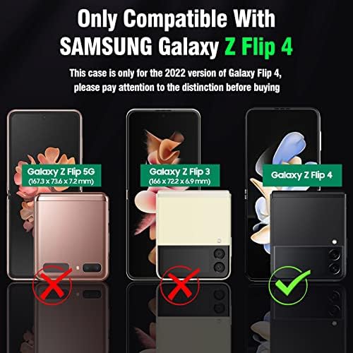 CENMASO Slim Case za Samsung Galaxy Z Flip 4 Case, Galaxy Z Flip 4 Case ogledalo Hard PC Non-Slip Shockproof