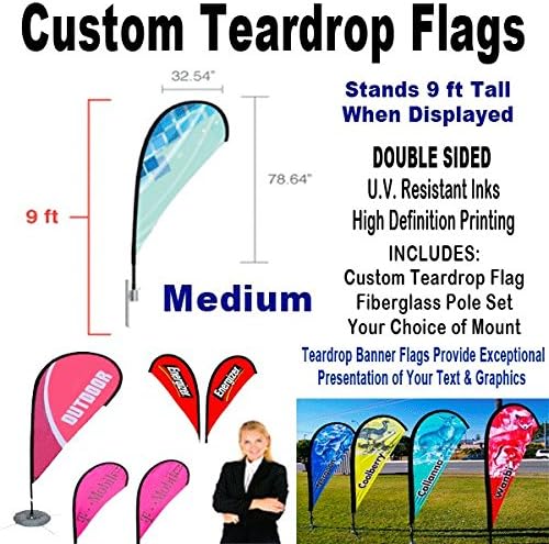 Custom Teardrop zastava - Srednje dvostrana zastava bannera za suzu