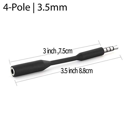 Ranija 3,5 mm Muškarci za ženski priključak za kratko produženje, [5 paketa 0,25ft] AUX priključak za adapter