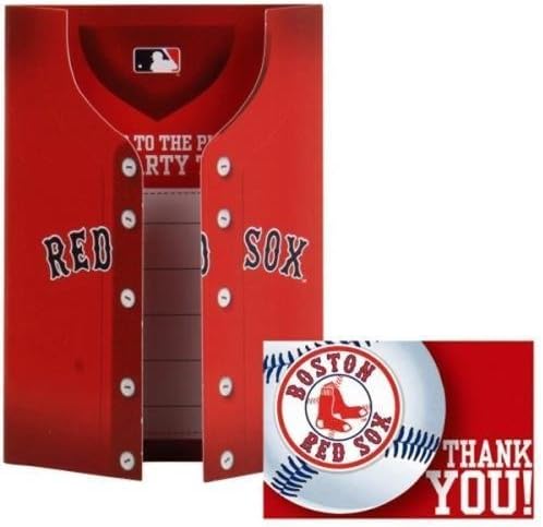 Boston Red Sox ™ pozivnica i hvala na skupu kartice - 3 7/8 x 5 5/8 | Višebojna | Set od 8