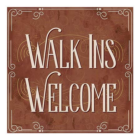 CGsignLab | Walk Ins Welcome -Victorian Card Cling Cling | 8 x8
