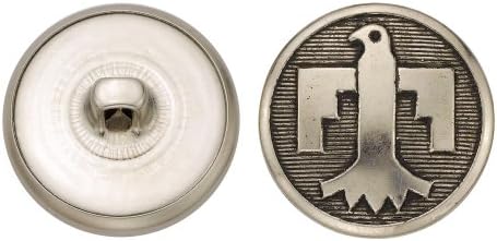 C & C Metalni proizvodi 5171 Metalni gumb Geometrijski orao, veličina 36 ligne, antički nikl, 36-pakovanje