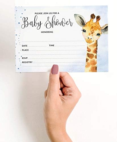 InkDotpot 30 Popunite stilske kartice za tuširanje beba Giraffe Jungle Aircity Blank pozivnice