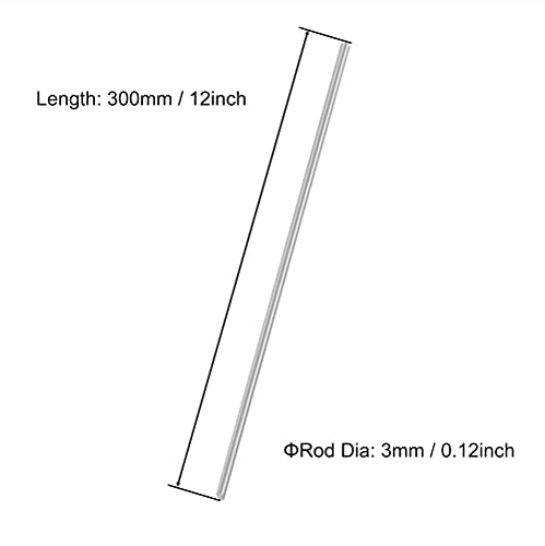 VictorsHome 3mm x 300mm 304 okrugli štap od nehrđajućeg čelika, metalne čvrste osovine šipke Strug Bar zaliha