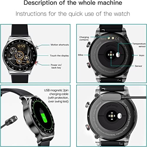 Bluenext Pametni satovi za muškarce, 2021 Verzija 1.30 '' Smart Watch za Android iOS telefone s primanjem