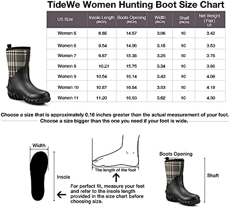 Tidewe gume čizme za žene, 5,5 mm neoprenske izolirane kišne čizme sa čeličnim osovinama, vodootporna srednja