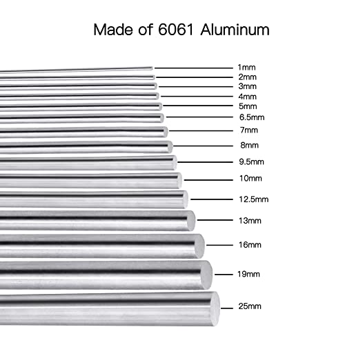 Pipači aluminijumski okrugli štap 1/8 prečnik 6061 Aluminijumski čvrsti štap za DIY zanat, Dužina 200 mm,
