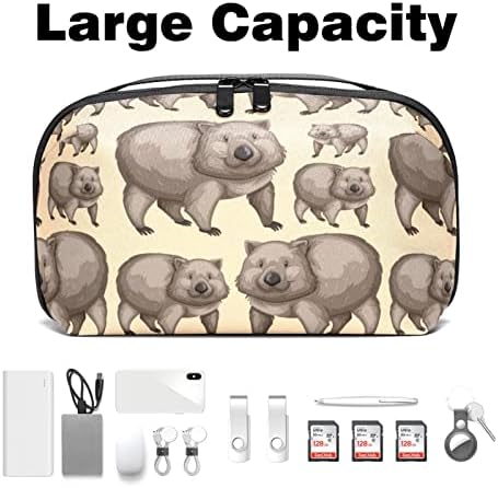 Prijenosni elektronski Organizator torbica Torbe slatka Wombats životinje putni kabl torba za skladištenje tvrdih diskova, USB, SD kartica, punjač, Power Bank, slušalice