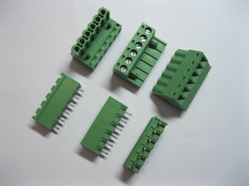 10 kom korak 5.08 mm 6way/pinski konektor za vijčani terminalni blok W / ravno-pinska zelena boja priključni